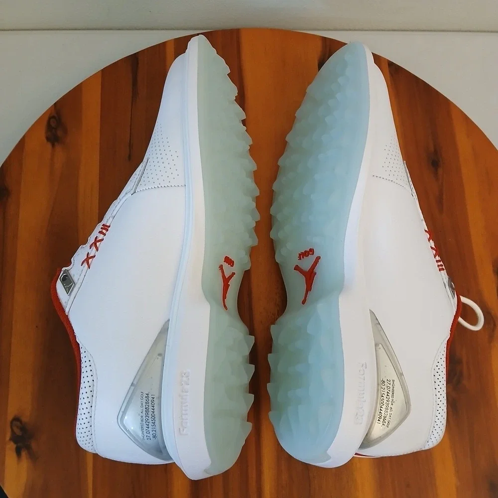 Nike Air Jordan ADG 5 Spikeless Golf Shoes Mens 8 White Red Sneakers FQ6642-101